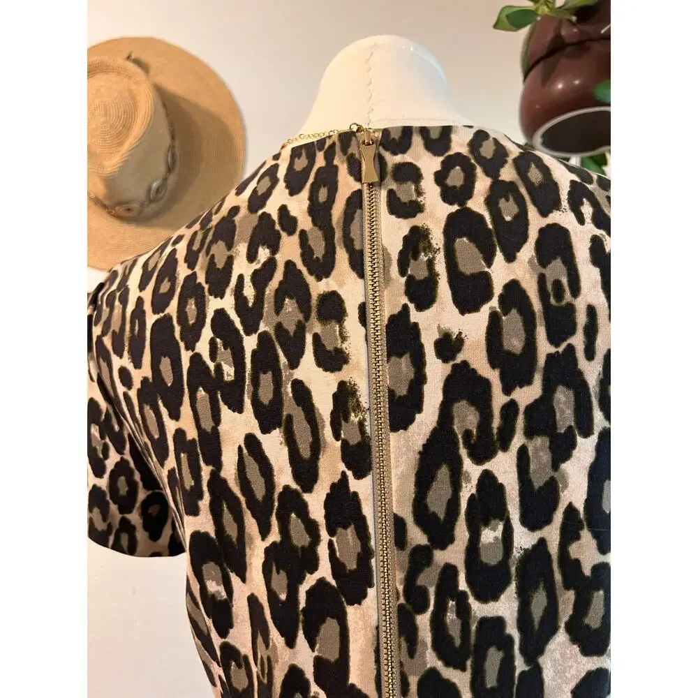 Kate Spade Animal Print Short Sleeve Fit & Flare Cocktail Summer Dress Size 4